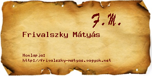 Frivalszky Mátyás névjegykártya