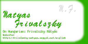 matyas frivalszky business card